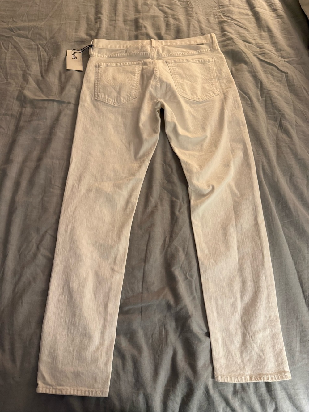 MOTHER MR White Straight-Leg Jeans
